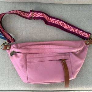 Parker Thatch Cross Your Heart Sling in Taffy Pink Leather